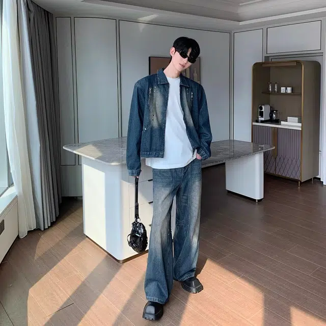 木木兔 美式高街重磅男士长袖外穿秋冬穿搭秋天休闲轻奢潮流百搭衣服时尚秋季国潮宽松外套夹克 男款