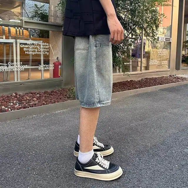 木木兔 休闲美式潮流百搭简约工装痞帅五分裤牛仔短裤 男款