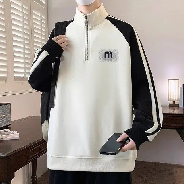 木木兔 美式高街重磅长袖男生秋冬潮流穿搭简约男款冬天时尚轻奢百搭冬季衣服国潮宽松立领学生上衣卫衣 男女同款
