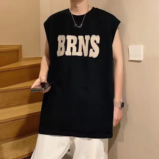木木兔 美式轻奢健身潮流国潮穿搭上衣百搭纯色背心 男款