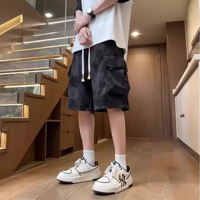 木木兔 美式男士短裤夏季潮流百搭男生裤子简约港风多口袋夏天五分裤工装裤 男款