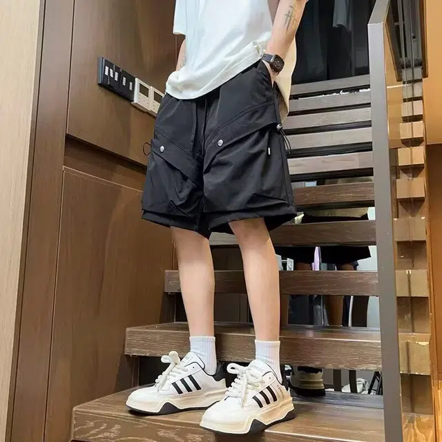 木木兔 美式男士短裤夏季潮流百搭男生裤子潮牌高街五分裤简约休闲夏天工装裤 男款
