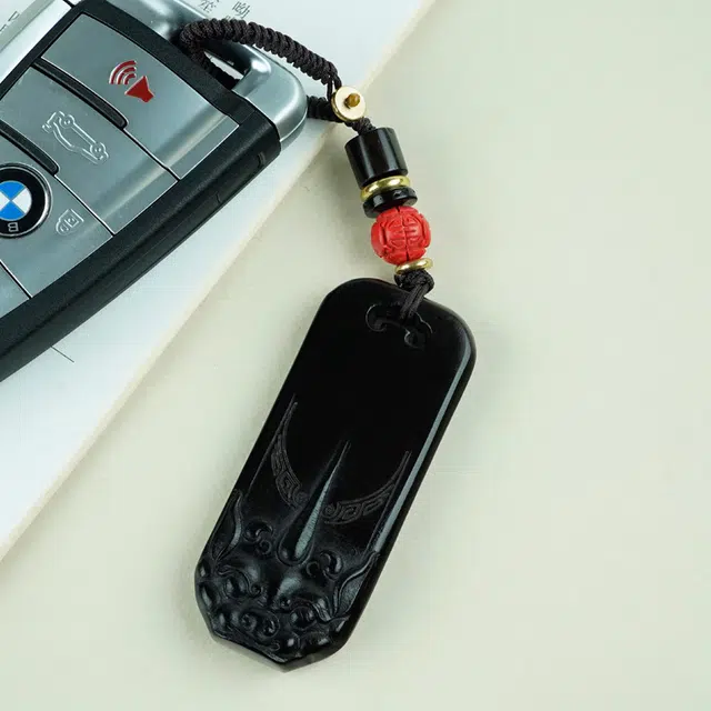 舞依翡 貔貅无事牌汽车钥匙扣神兽无事护身符个性文玩摆件#好运 黑檀 挂件 男女同款情侣款