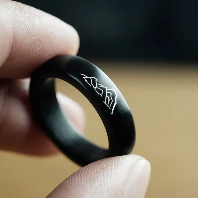 舞依翡 山盟海誓国风 黑檀 戒指 男女同款情侣款