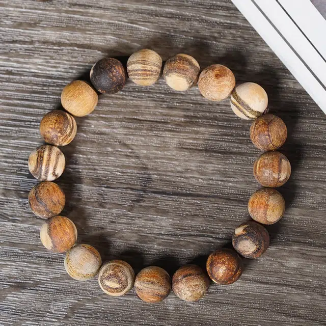 舞依翡 原生态单圈文玩印尼虎皮纹妖花纹理蜜结 贡木 手串 男女同款情侣款