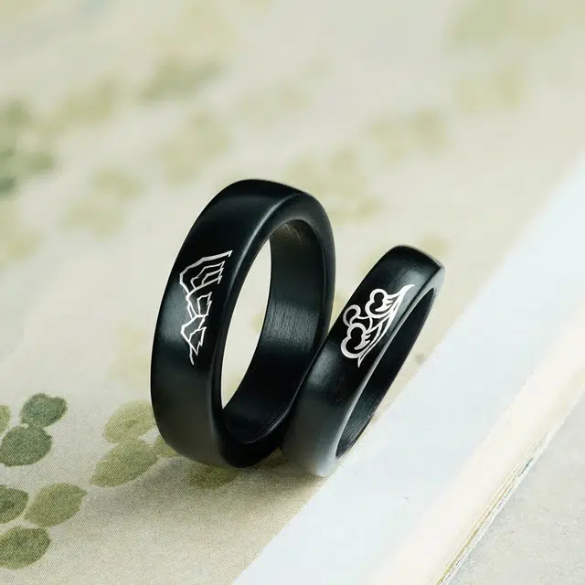 舞依翡 山盟海誓国风 黑檀 戒指 男女同款情侣款