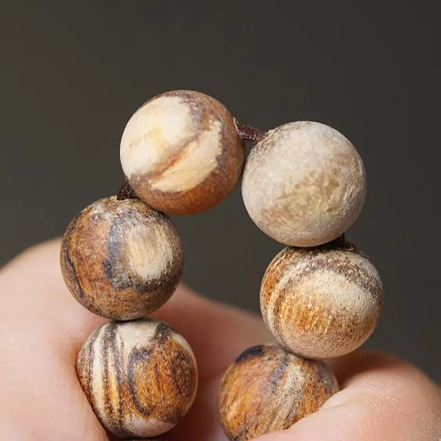 舞依翡 原生态单圈文玩印尼虎皮纹妖花纹理蜜结 贡木 手串 男女同款情侣款