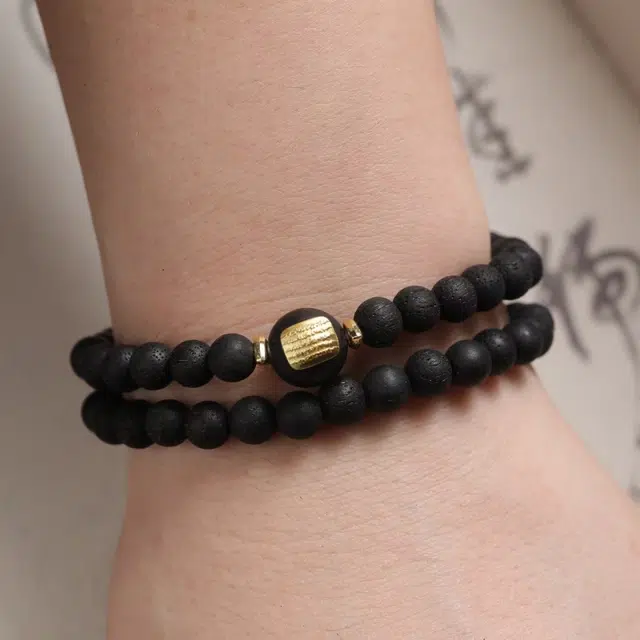 舞依翡 佛珠双圈文玩配饰五条经圆珠新中式国风珠串#好运 降真香 木作手串 男女同款情侣款