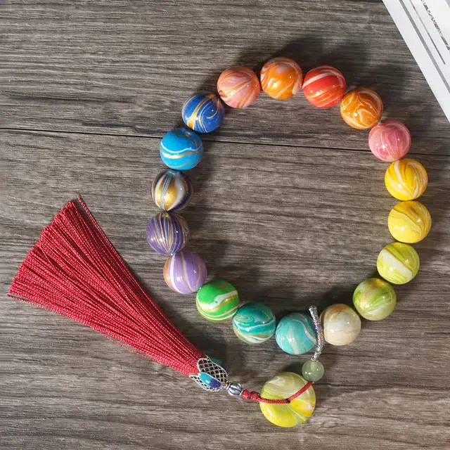 舞依翡 马卡龙渐变佛珠 大漆 手串 男女同款情侣款