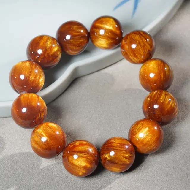 舞依翡 顺纹单圈民族风佛珠念珠圆珠饰品 金丝檀木 手串 男女同款情侣款