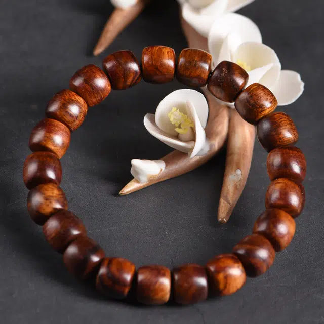 舞依翡 桶珠海黄紫油梨佛珠百搭珠串 花梨木 手串 男女同款情侣款