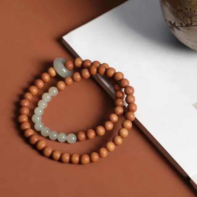 舞依翡 灵隐青山黛佛珠双圈珠串复古文创国风木制#好运 芭比檀香 手串 男女同款情侣款