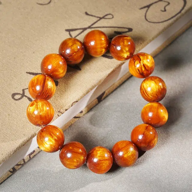 舞依翡 顺纹单圈民族风佛珠念珠圆珠饰品 金丝檀木 手串 男女同款情侣款