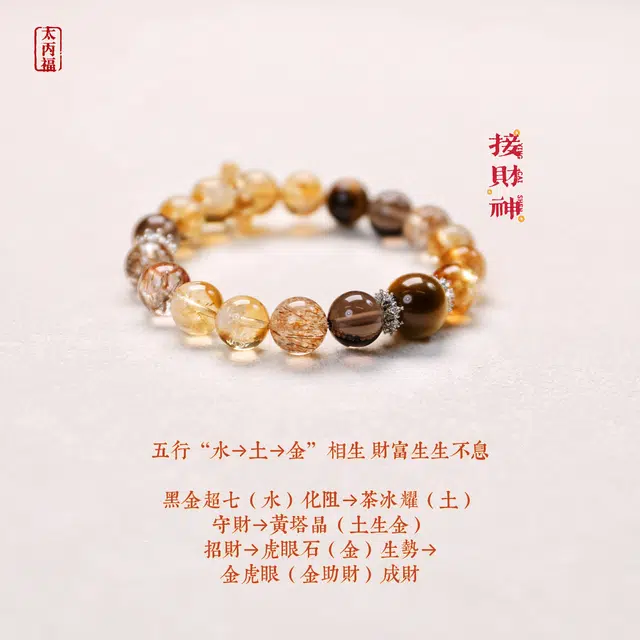 米米款「你的财，要长啦」  太丙福 财富生生不息 财库满满 国风复古 优雅高级感天然 超七 手串 男女同款情侣款