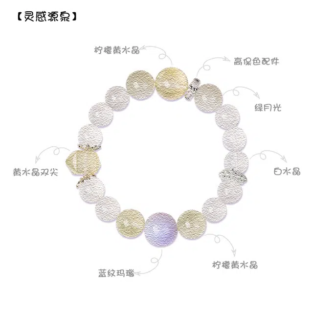 灵感源泉助力高考学子金榜题名 太丙福 宁静才思涌动超常发挥天然 白水晶 手串 女款