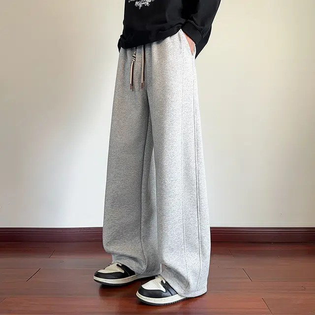 寻星记 美式宽松拼接显高弯刀阔腿卫裤休闲裤 男女同款