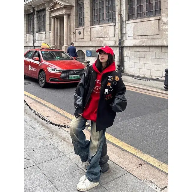 CVOOOER Vintage Patchwork Embroidered Bomber Jacket