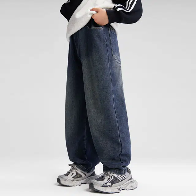 左西牛仔裤 绒绒裤系列 防风保暖耐磨松紧直筒加绒 儿童款