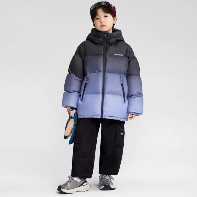 左西羽绒服 三防舒适连帽保暖面包服白鸭绒 儿童款