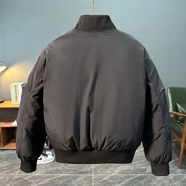 沐诚阳译 韩版潮流立领棒球服男高街痞帅百搭面包服廓形飞行员高级外套棉服 男款