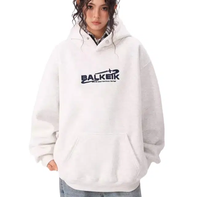 沐诚阳译 连帽潮宽松青少年百搭情侣帽衫卫衣 男女同款