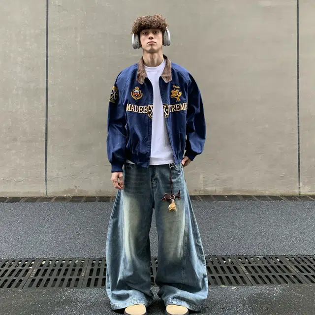沐诚阳译 美式复古街头高级感哈灵顿刺绣潮牌美拉德底特律夹克外套 男款