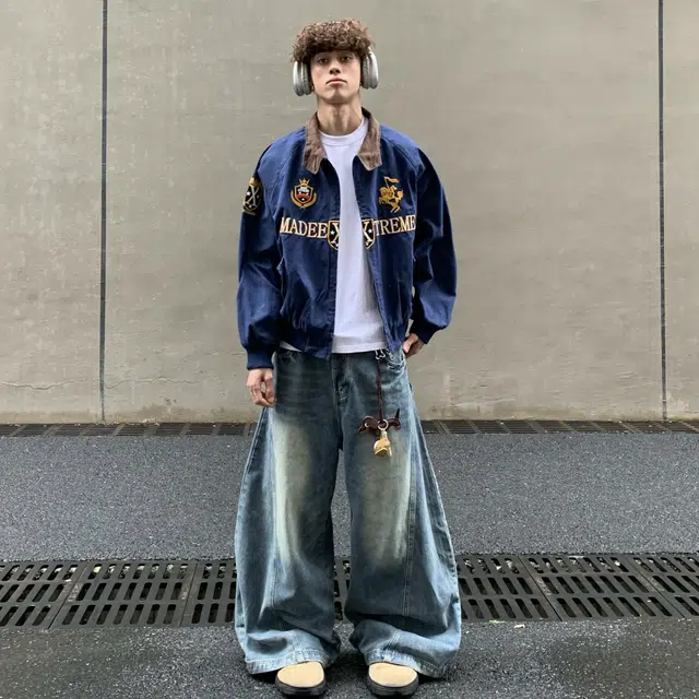 沐诚阳译 美式复古街头高级感哈灵顿刺绣潮牌美拉德底特律夹克外套 男款