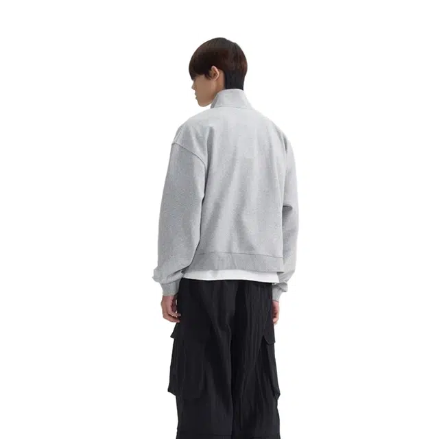 沐诚阳译 纯色拉链立领长袖卫衣 男款