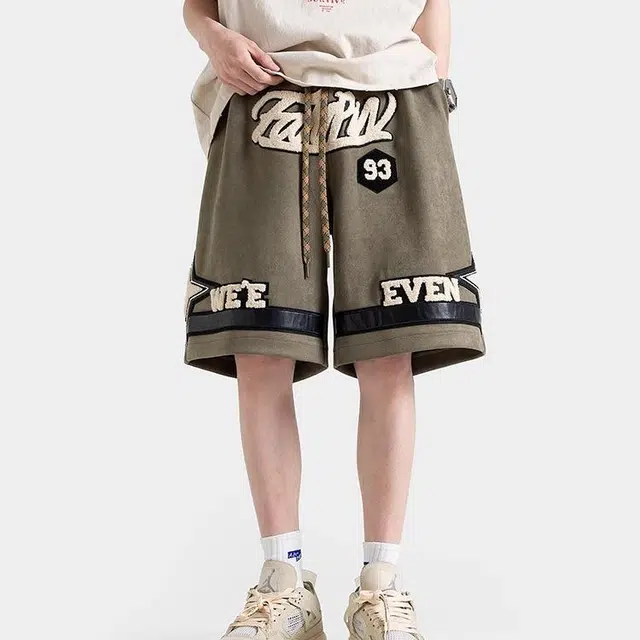 沐诚阳译 宽松篮球裤美式嘻哈休闲短裤 男款