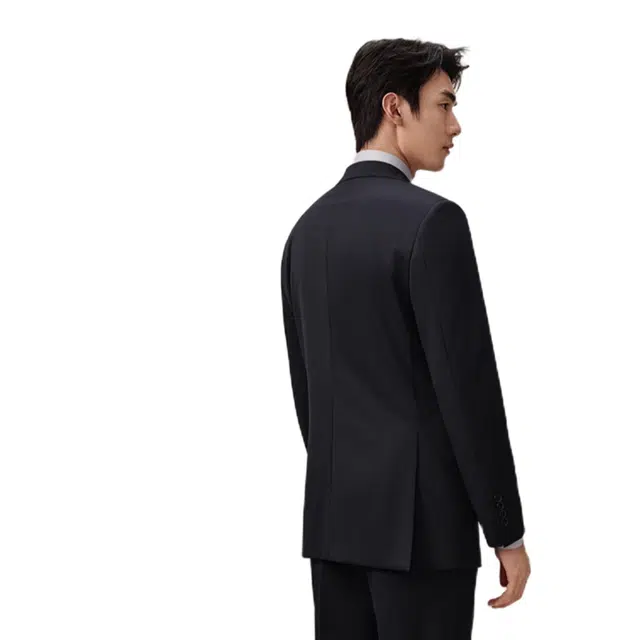 沐诚阳译  何青菜秋冬上新经典绅士戗驳领领合身款西服商务上衣西装 男款