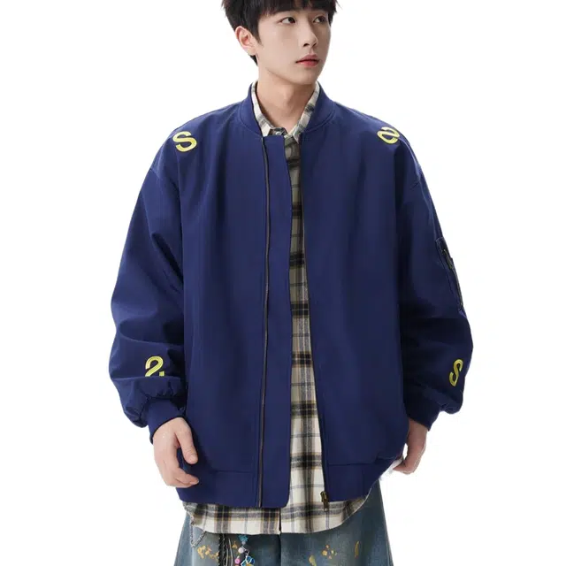 沐诚阳译  美式高街设计感工装潮牌情侣款休闲棒球服 男女同款