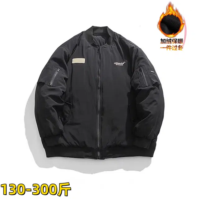 沐诚阳译 美式复古工装加厚飞行员飞行服棒球棉服情侣宽松冬季外套夹克 男女同款