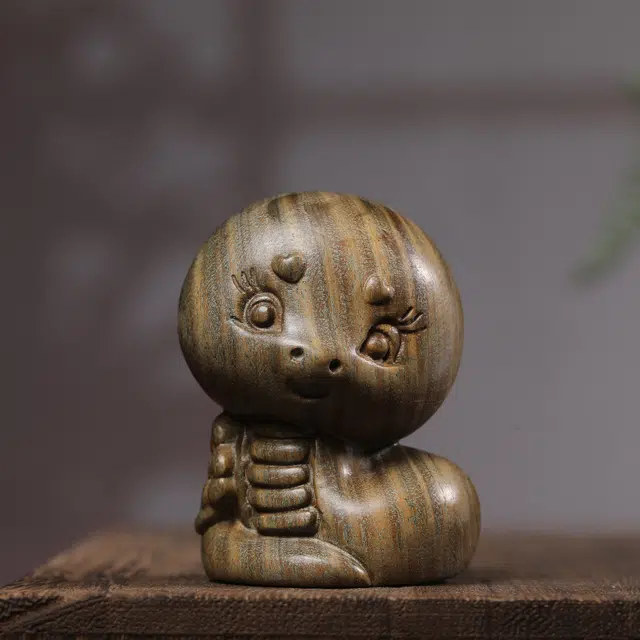 古韵归龙山文创 新中式灵蛇送福复古高质量轻奢国风诸事顺遂招财纳福轻奢收藏级文玩事事顺心步步高升心想事成#好运 绿檀 手把件 男女同款情侣款