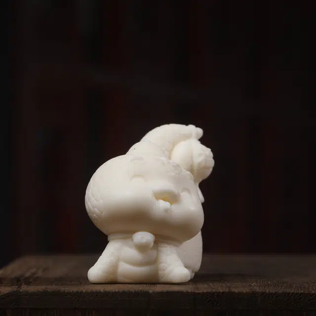 古韵归龙山文创 新中式文玩轻奢国潮招财纳福收藏蛇福宝宝居家茶宠文艺风装饰品工艺品湘工雕刻#好运 象牙果 手把件 男女同款情侣款