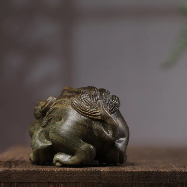 古韵归龙山文创 新中式独角貔貅复古高质量轻奢国风诸事顺遂招财纳福轻奢收藏级文玩事事顺心步步高升心想事成#好运 绿檀 把件 男女同款情侣款