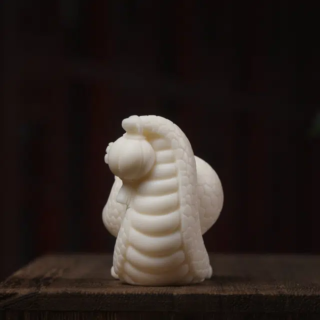 古韵归龙山文创 新中式文玩轻奢国潮招财纳福收藏蛇福宝宝居家茶宠文艺风装饰品工艺品湘工雕刻#好运 象牙果 手把件 男女同款情侣款