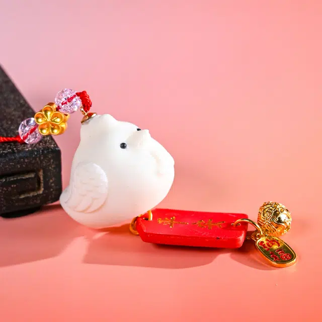 古韵归龙山文创 新中式轻奢国潮十二生肖款八方来财收藏蒸蒸日上居家办公车载摆件招财纳福随身携带百搭小众#好运 象牙果 挂件 男女同款情侣款