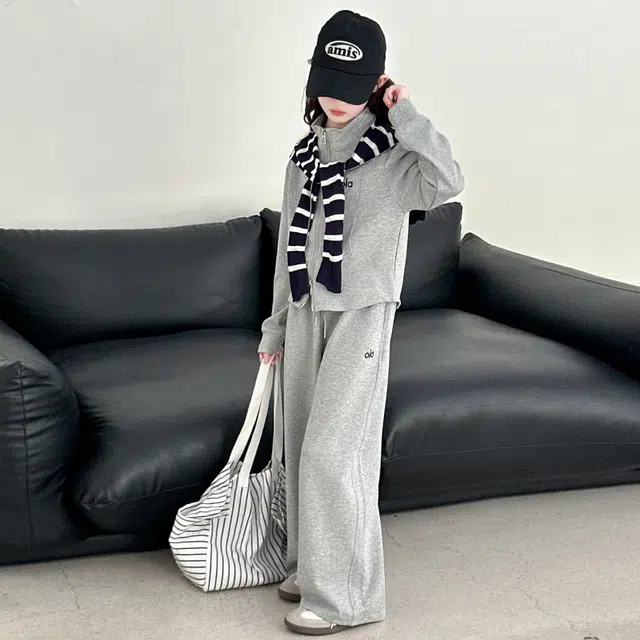 比比我休闲运动套装  女童春秋季条纹披肩大童潮牌小孩衣服 小女孩长袖洋气时髦 舒适帅气轻便
