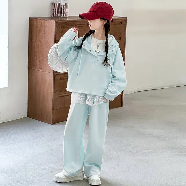 比比我休闲运动套装  女童春秋季时尚卡通大童潮牌小孩衣服 小女孩短袖洋气时髦 舒适帅气轻便