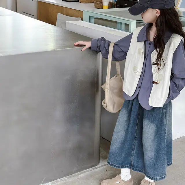 比比我休闲运动套装  女童春秋季马甲百搭大童潮牌小孩衣服 小女孩长袖洋气时髦 舒适帅气轻便