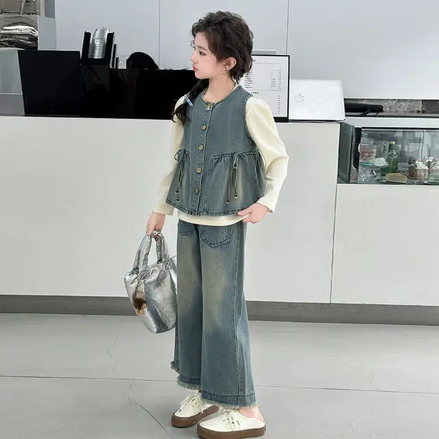 比比我休闲运动套装   女童春秋季大童潮牌时尚 百搭 小孩衣服 小女孩长袖洋气时髦 舒适帅气轻便