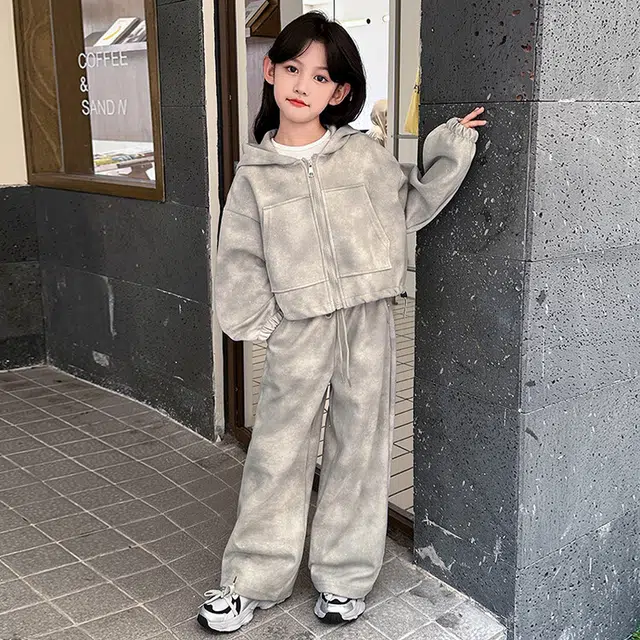 比比我休闲运动套装  女童春秋季脏脏大童潮牌小孩衣服 小女孩长袖洋气时髦 舒适帅气轻便