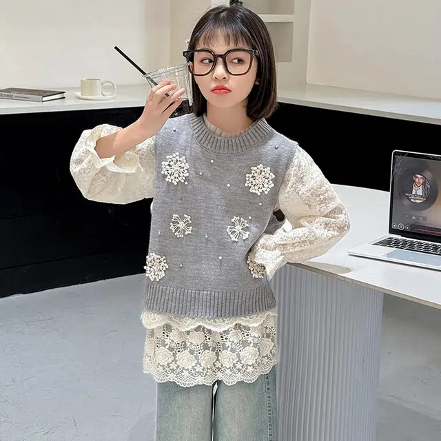 比比我休闲运动套装  女童春秋季韩版潮流大童潮牌小孩衣服 小女孩短袖洋气时髦 舒适帅气轻便