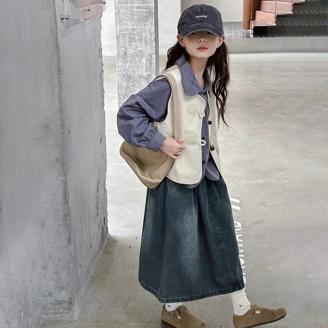 比比我休闲运动套装  女童春秋季马甲百搭大童潮牌小孩衣服 小女孩长袖洋气时髦 舒适帅气轻便