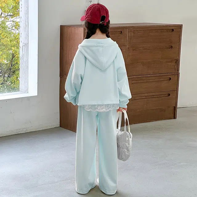 比比我休闲运动套装  女童春秋季时尚卡通大童潮牌小孩衣服 小女孩短袖洋气时髦 舒适帅气轻便