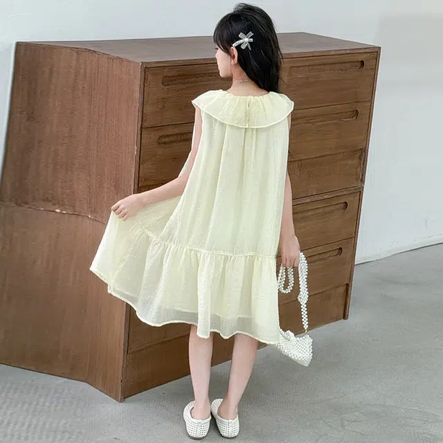 比比我女童夏季连衣裙 小女孩雪甜美韩系裙子 清新公主裙 大童潮牌 时尚舒适 百搭休闲
