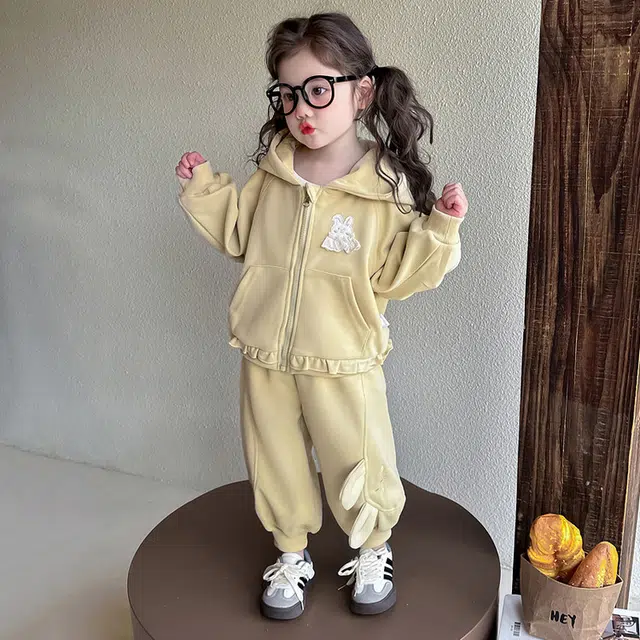 比比我休闲运动套装   女童春秋季大童百搭 时尚潮牌小孩衣服 小女孩长袖洋气时髦 舒适帅气轻便