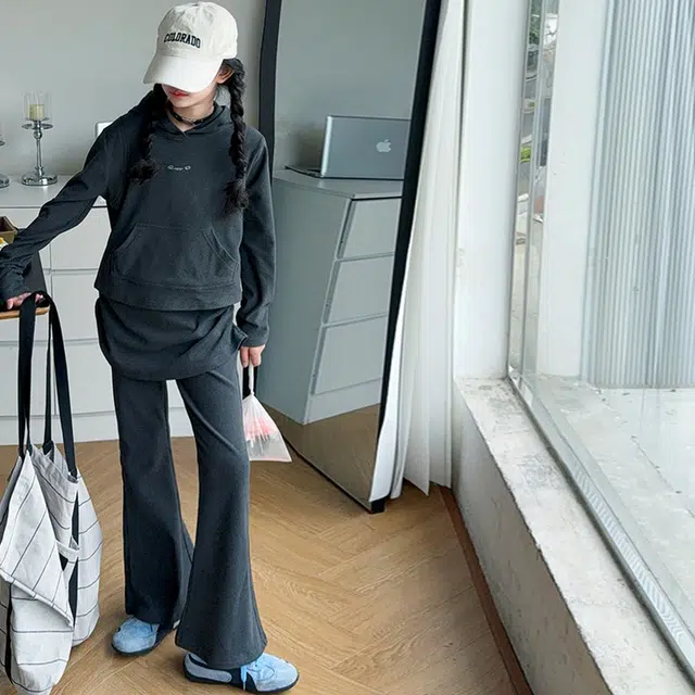 比比我休闲运动套装  女童春秋季连帽卫衣屁帘裤大童潮牌小孩衣服 小女孩短袖洋气时髦 舒适帅气轻便