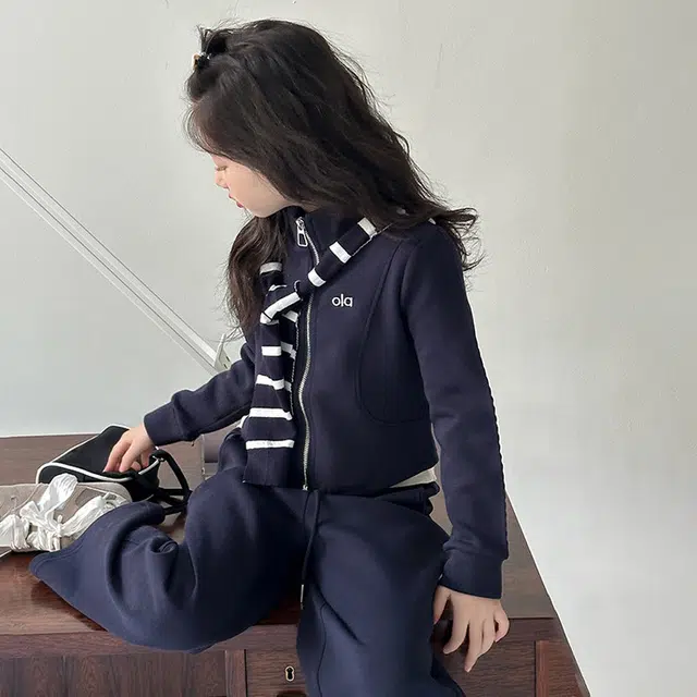 比比我休闲运动套装  女童春秋季条纹披肩立领大童潮牌小孩衣服 小女孩短袖洋气时髦 舒适帅气轻便