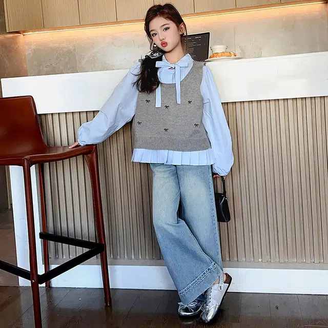 比比我休闲运动套装  女童春秋季轻便百搭时尚大童潮牌小孩衣服 小女孩长袖洋气时髦 舒适帅气